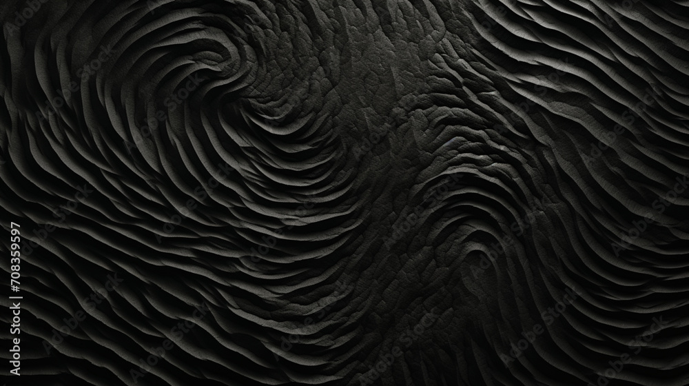 Aufkleber an abstract fingerprint silhouette against a backdrop of ocean waves texture.