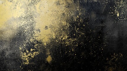 A close up of a yellow and black paint on a wall suitable for urban art, graffiti, or abstract backgrounds. Vibrant colors and textures add dynamic visual , pale yellow scrubbed paint on black paper