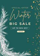 : Winter sale template. Winter sale banner