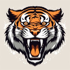 roaring tiger head mascot