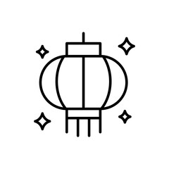 Chinese lantern outline icons, minimalist vector illustration ,simple transparent graphic element .Isolated on white background