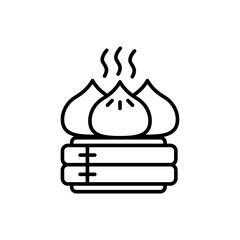 Dumpling outline icons, minimalist vector illustration ,simple transparent graphic element .Isolated on white background