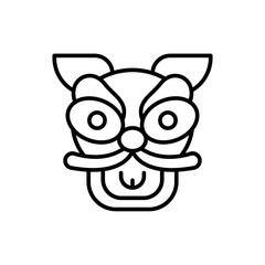 Lion dance hat outline icons, minimalist vector illustration ,simple transparent graphic element .Isolated on white background