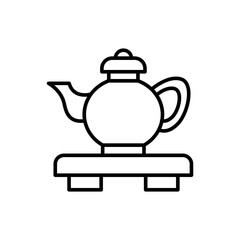 Teapot outline icons, minimalist vector illustration ,simple transparent graphic element .Isolated on white background