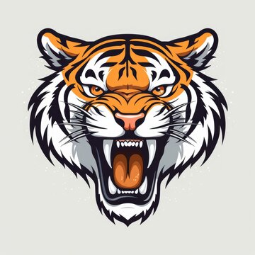 roaring tiger head mascot