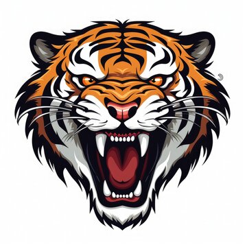 roaring tiger head mascot