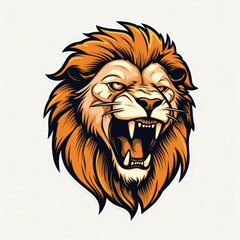 roaring lion head mascot