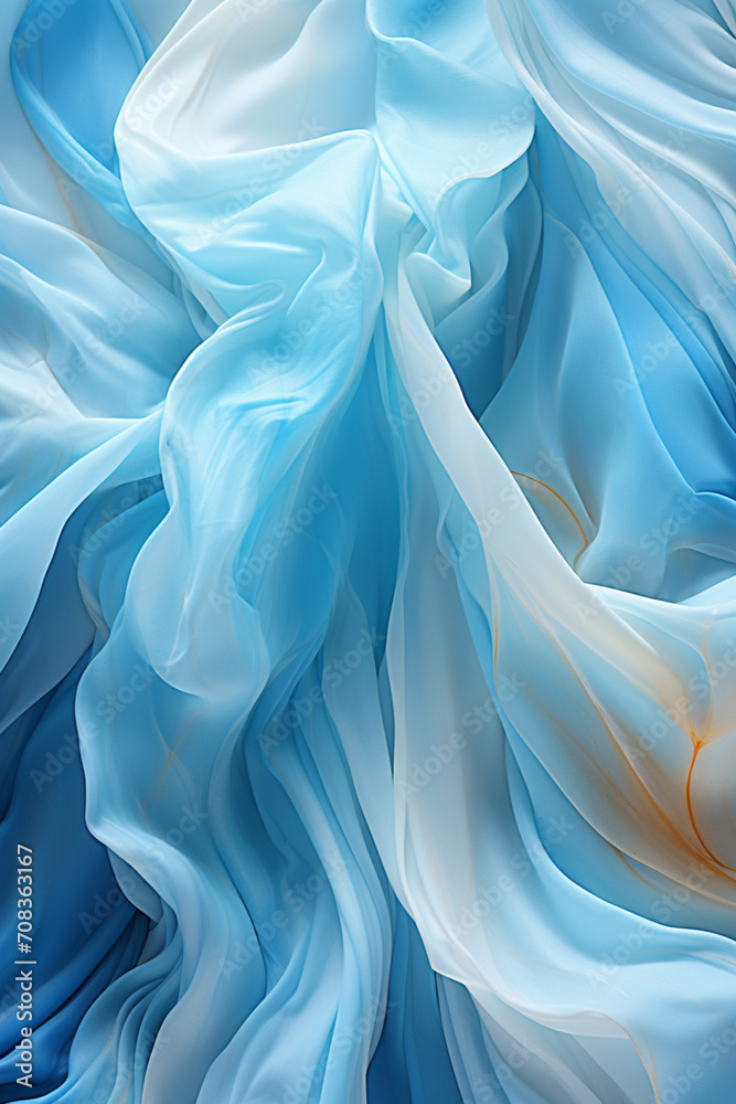 Aufkleber abstract swirls and folds of a plastic bag against a backdrop symbolizing ocean waves.