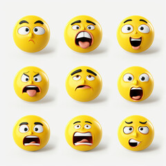 Fototapeta premium 3d emoji icons on white background5