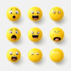Fototapeta premium 3d emoji icons on white background5
