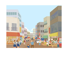 日本の商店街の風景