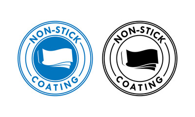 Non-stick coating design logo template illustration.