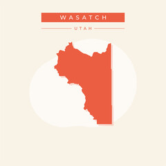 Vector illustration vector of Wasatch map Utah