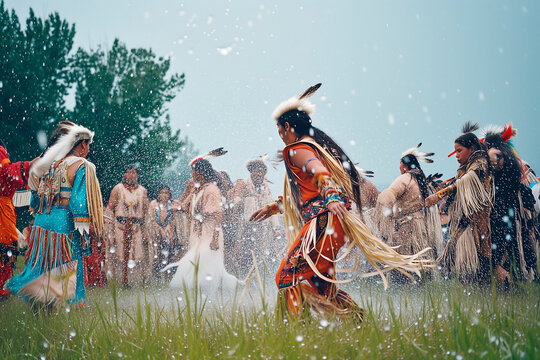Living tradition celebrating with the rain dance