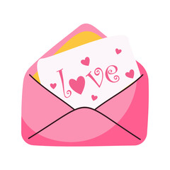 Cartoon romantic love Valentines day elements and stickers. Heart shape, sweets, cake and flowers vector symbol. Valentines day romantic objects. Box with diamond ring, envelope with letter