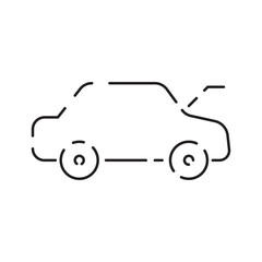 Fototapeta premium Car dashboard sign line icon. Vector airbag, warming, engine, warning signs. Outline style icon design isolated on a white background