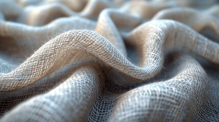 Fototapeta premium Close-Up Linen Waves in Soft Grey