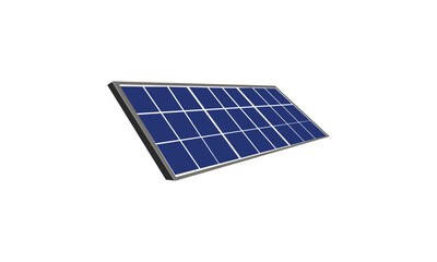 illustration of blue solar panels isolated on clear background, sustainable energy, benefit from nature's energy