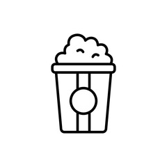 Popcorn outline icons, minimalist vector illustration ,simple transparent graphic element .Isolated on white background