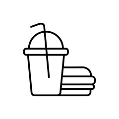 Food and drink outline icons, minimalist vector illustration ,simple transparent graphic element .Isolated on white background