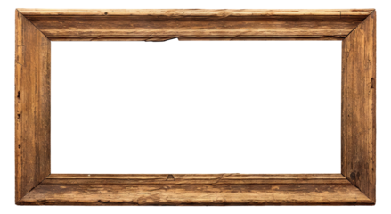 Old rustic wooden frame cut out
