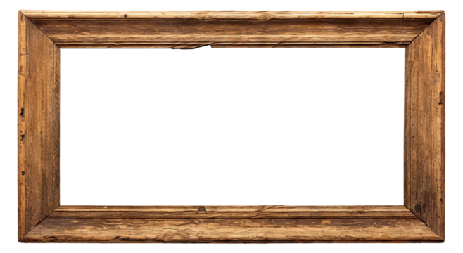 Old rustic wooden frame cut out