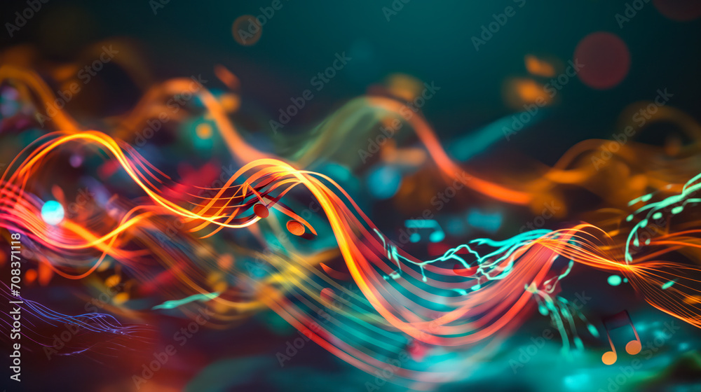 Canvas Prints musical waves abstract background