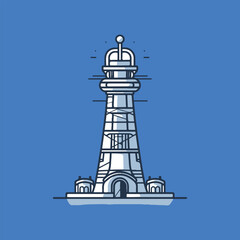 historic tower lineart style icon illustration