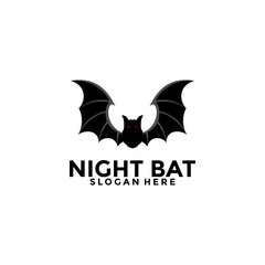 Fototapeta premium Bat Logo Vintage Hipster Retro silhouette Design Template, bat open wings flying concept elements icon Vector