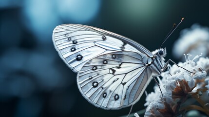 Wings of Beauty: Closeup of a Butterfly in White