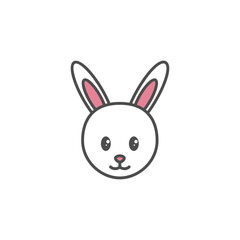 Fototapeta na wymiar Icon Illustration of Rabbit Zodiac Filled Color - Chinese Zodiac Vector Illustration
