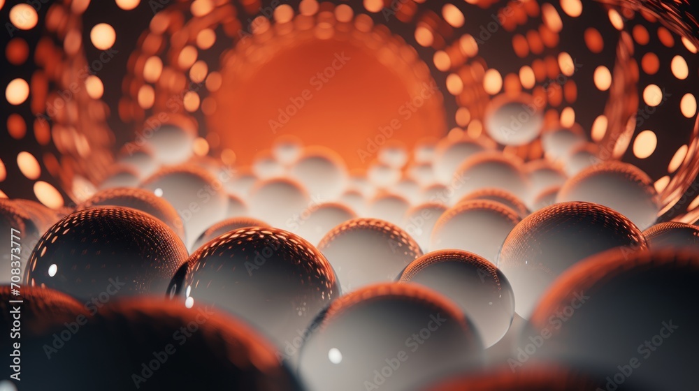 Poster Dotted and speckled patterns composing an abstract and contemporary visual. Generative AI