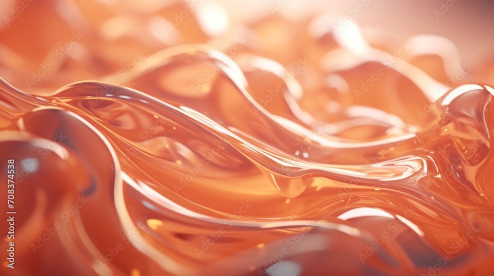 Aufkleber Fluid and organic shapes producing an abstract and flowing background Generative AI