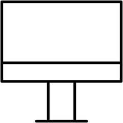 Obraz premium Monitor Icon, Imac Screen PC Symbol Vector Stock Illustration, Line Icon Style Design. 