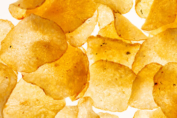potato chips isolated on white