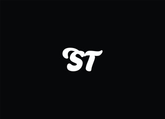 Logo Monogram Slash concept with Modern designs template letter ST
