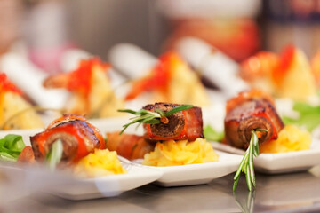 tasty appetizer in the catering table