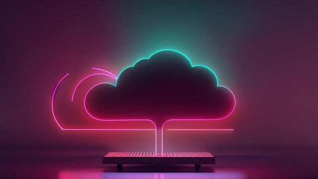 Abstract cloud background. Clout computing technologies futuristic background, Loopable. Ai generated