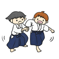 合気道をする男の子