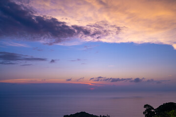 Landscape Sunset sky,Nature beautiful Light Sunset or sunrise over sea,Colorful dramatic majestic...