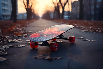  a skateboard on a snowy surface © ArtistUsman