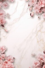 elegant marble background with flower frame