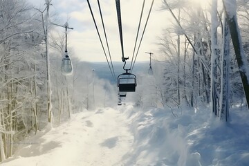 a view of a zip line at snow