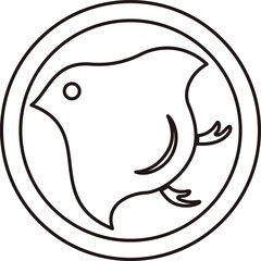 丸に陰千鳥