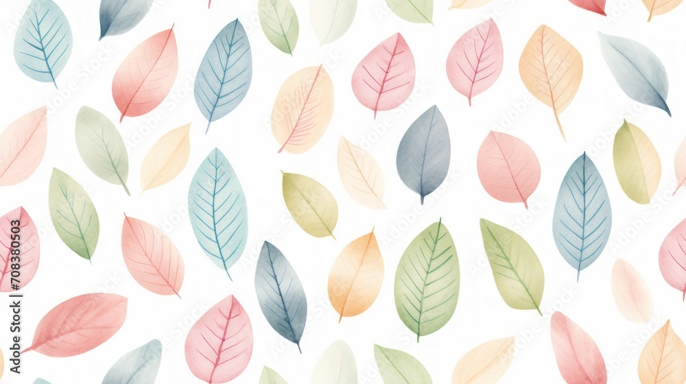 Aufkleber simple aquarelle leaf generative ai