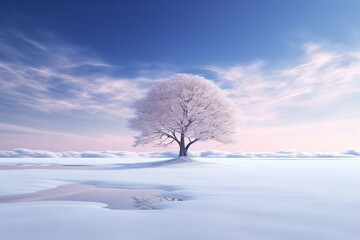 Minimalistic winter landscape
