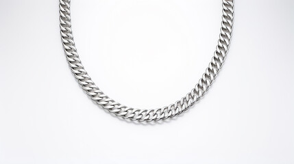 silver necklace chain luxury jewelry isolated on white background