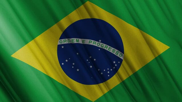 Brazil Waving Flag. National 3d Brazil Flag Waving. Brazilian Flag 4k Resolution Background. Brazilian Flag Closeup