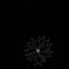 Black flower. Abstract seamless pattern. AI generated.