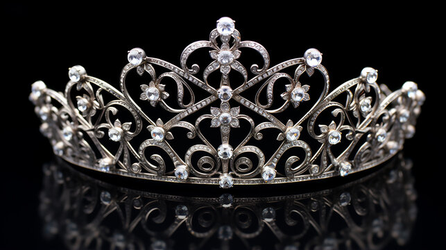 elegant tiara on a black background